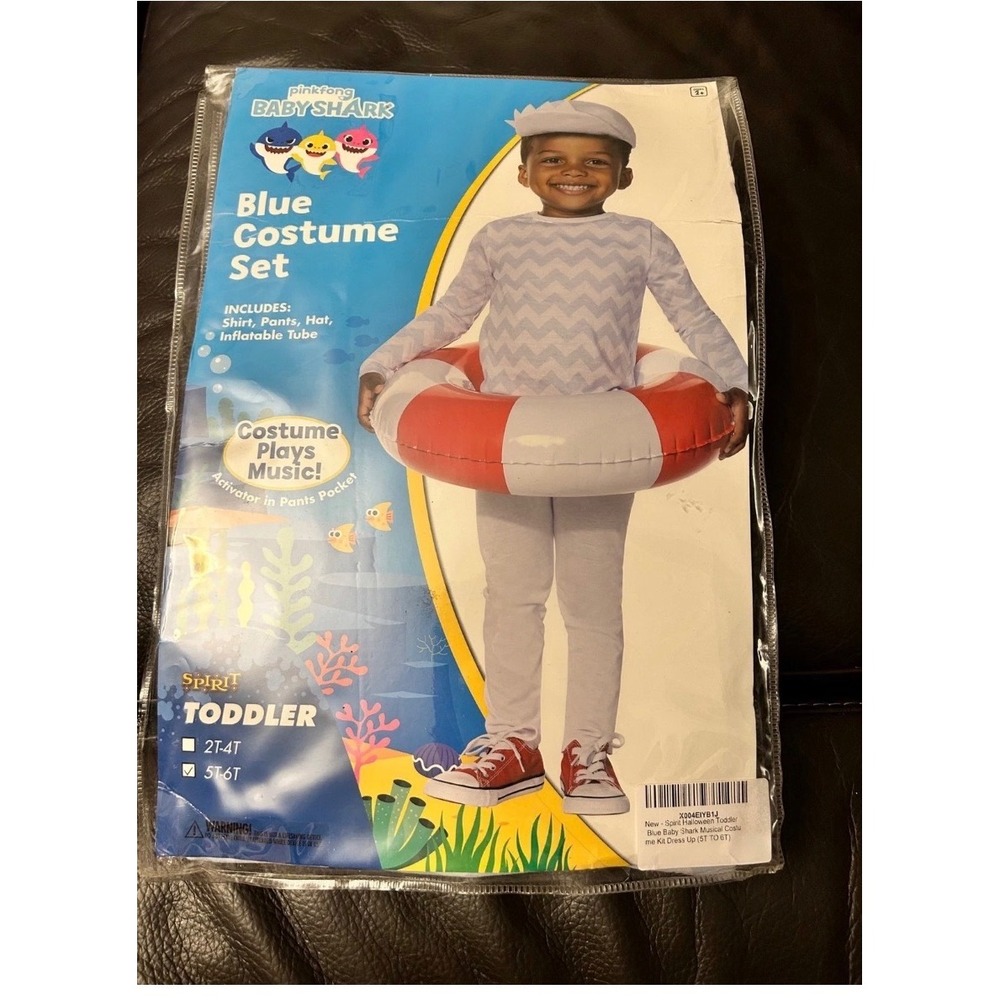 Baby Shark Toddler Blue Costume Set 5T-6T Musical Halloween play music